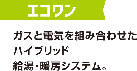 エコワン ガスと電気を組み合わせたハイブリッド給湯･暖房システム。